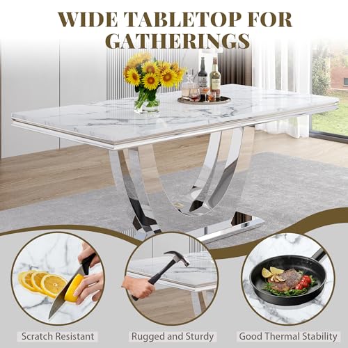 Marble Dining Table Set for 4