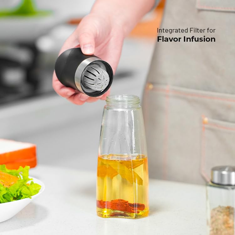 Premium Glass Olive Oil and Vinegar Dispenser Bottles Set