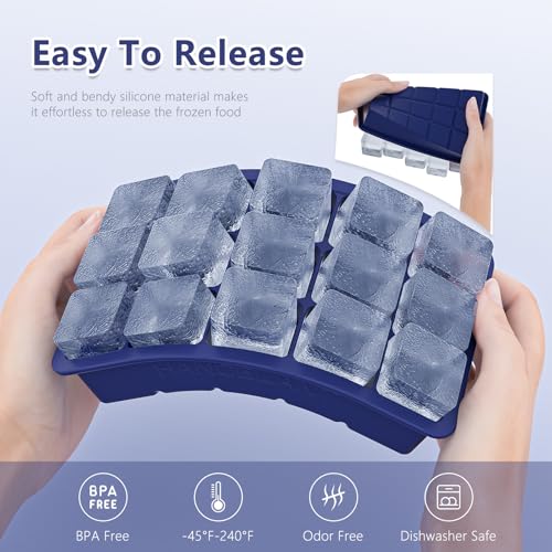 Silicone Ice Cube Tray 3 Pack (3 Count)