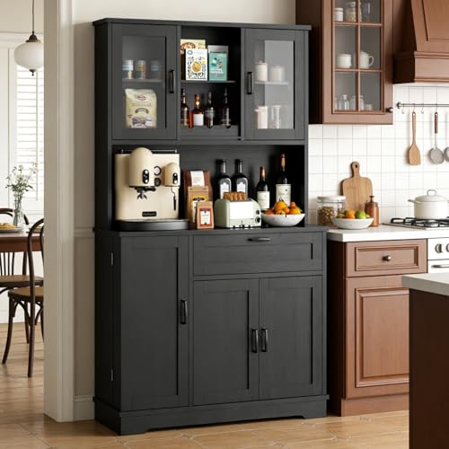 Farmhouse Pantry Cabinet with Acrylic Doors