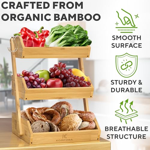 Bamboo 3 Tier Fruit Basket