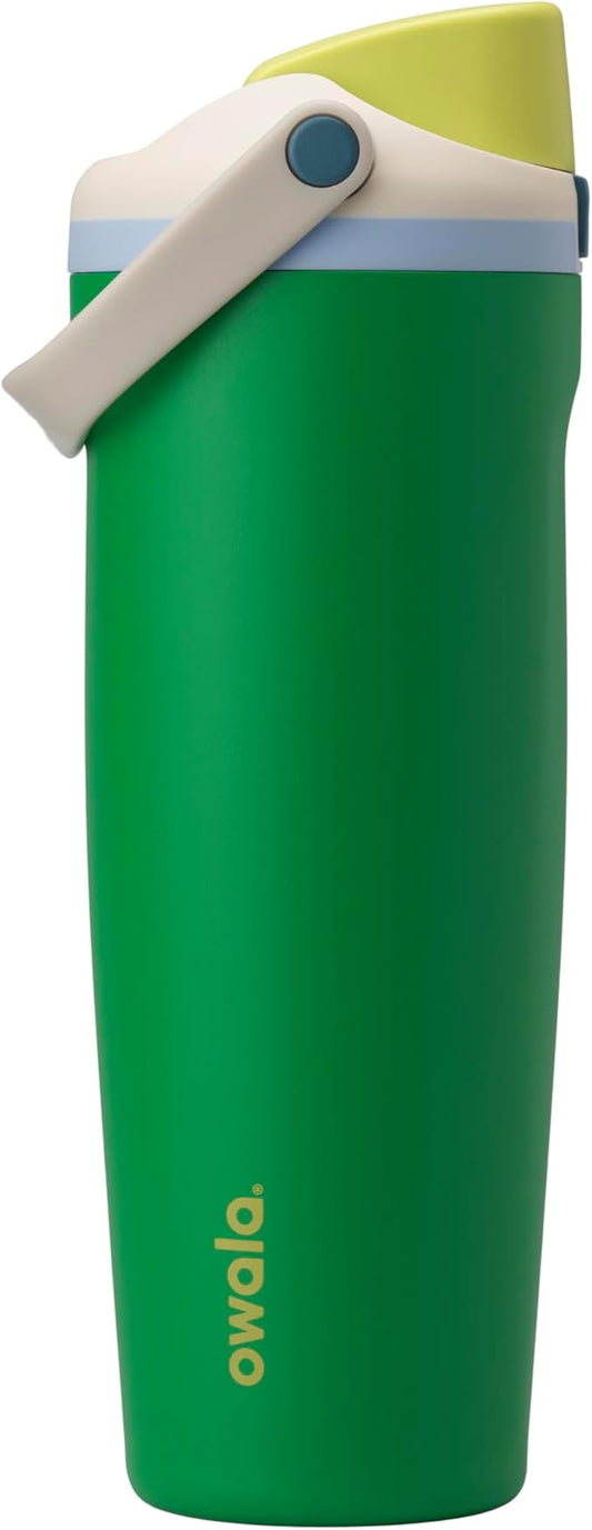 Owala FreeSip Sway Insulated Stainless Steel Water Bottle with Two-Way Spout, Built-In Straw and Bucket Handle, Made for Travel, School, and Sports, 30oz, BPA Free, Leak Proof, Putting Green