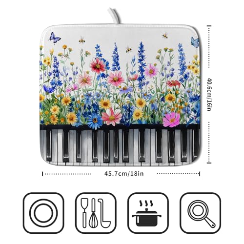 Spring Piano Dish Drying Mat
