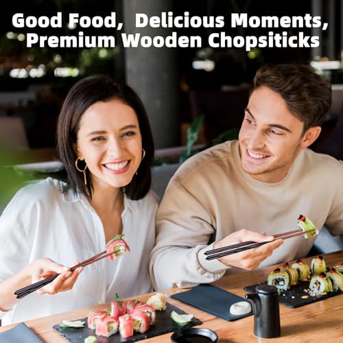 5 Pairs Hardwood Chopsticks Reusable Japanese Style Natural Wood Chop Stick Hand