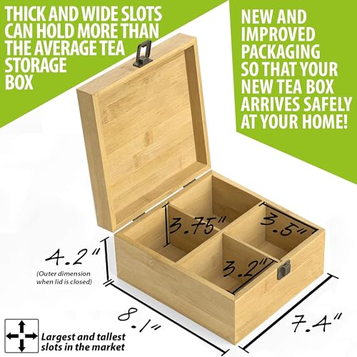 Bamboo Tea Organizer Box Chemical Free Eco