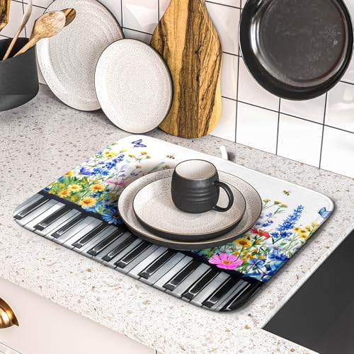 Spring Piano Dish Drying Mat