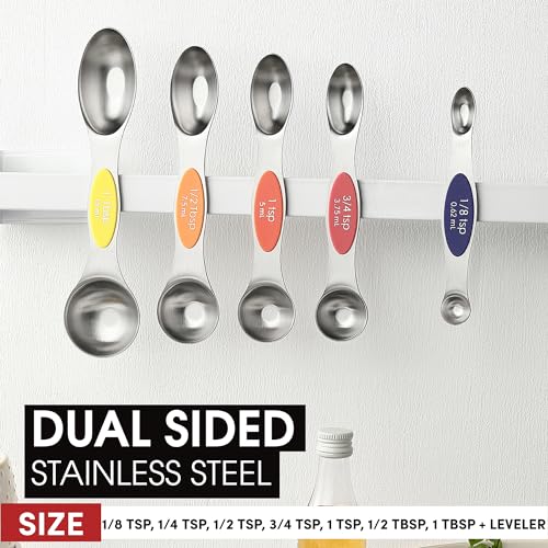 Stainless Steel 8 Magnetic Measuring Spoons