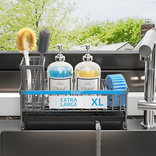 Extra Large Sponge Holder for Kitchen Sink Organizer Caddy
