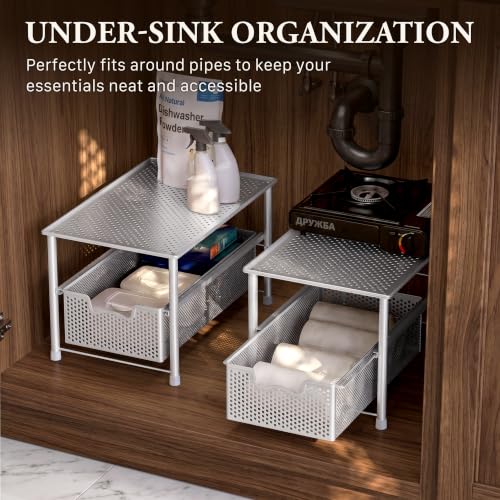 Stackable Under Sink Sliding Basket Drawer