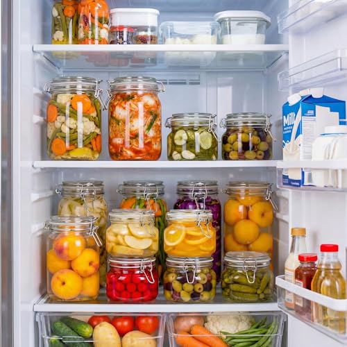 17 oz Square Glass Jars with Airtight Lids (6 Count)