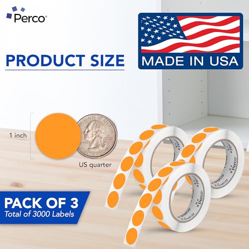Neon Orange Perforated Round Circle Dot Sticker 1 (3 Count)