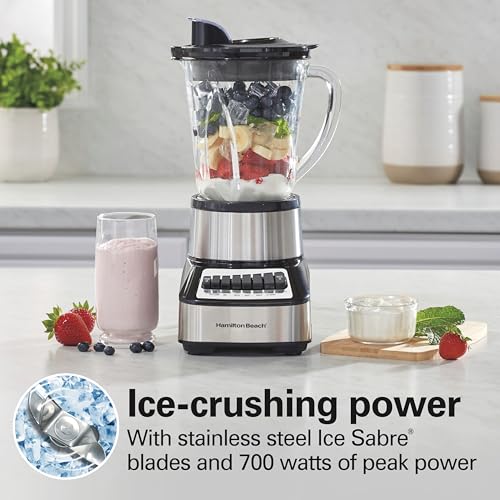Wave Crusher Blender For Smoothies With 40 Oz Glass Jar and 14 Functions