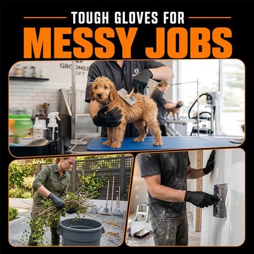 Nitrile Gloves Disposable Rubber Latex Gloves Black Nitrile Gloves Large Disposable Rubber Latex Mechanic HEAVY DUTY 7 Mil Gloves (1000 Count)