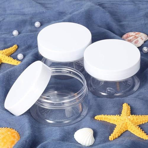 6 Pack 5 OZ Plastic Jars Containers with Lids (6 Count)