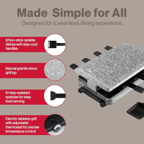 Stelvio Raclette Party Grill with Granite Stone Non
