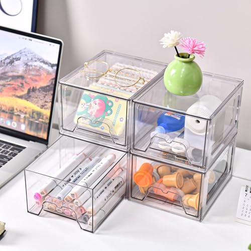 6 Pack Stackable Storage Drawers (6 Count)