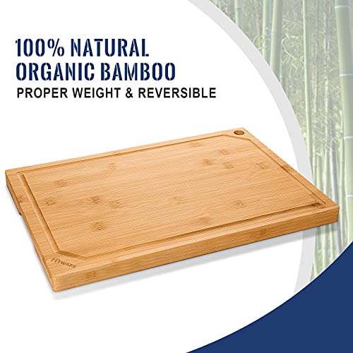 4 Piece Extra Large Bamboo Cutting Boards Set for Kitchen (4 Count)