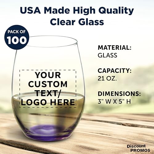 100 ARC Stemless Wine Glasses Set (100 Count)