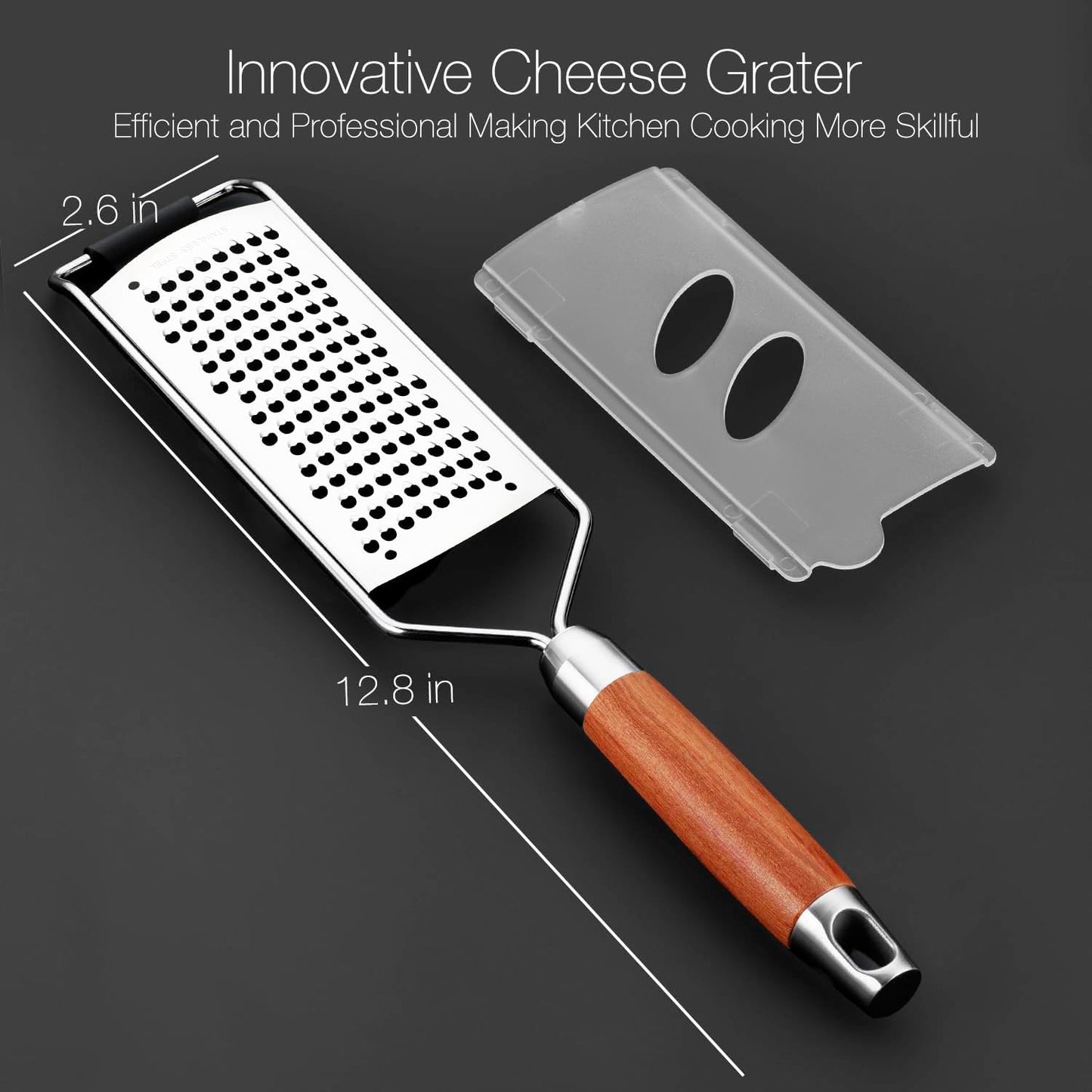 Professional-Grade Lemon Zester with Fine Blades, Lightweight Cheese/Vegetable Grater, Solid Wood Handle Design - Rust-Resistant, Durable, Essential Kitchen Tool （B2） - Culinary Roots