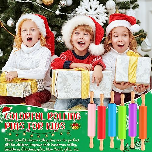 12 Pcs Small Rolling Pin Kids 12 Inch Mini Silicone Rolling Pin (12 Count)