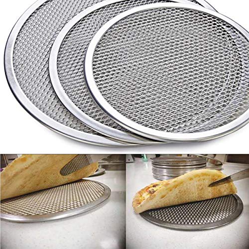 Pizza Screen 3PCS Aluminum Alloy Seamless Pizza Screen Non Stick Mesh Net Baking Tray Cookware Kitchen Tool For Oven (3 Count)