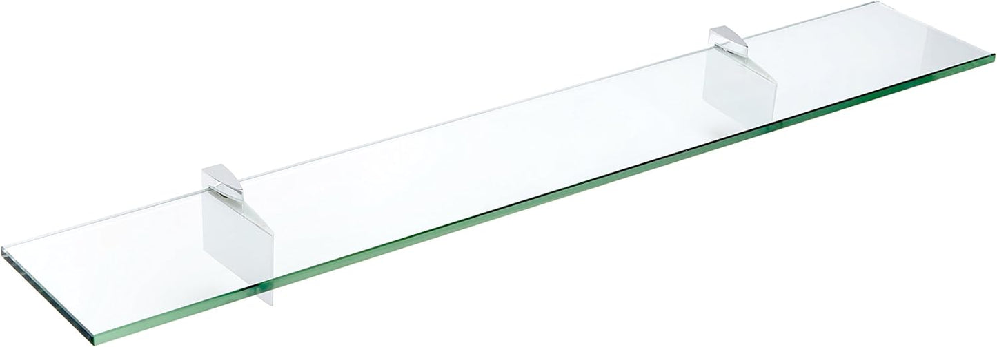 Spancraft Glass R-12x48-Chrome Raven Glass Shelf, 12" x 48", Chrome