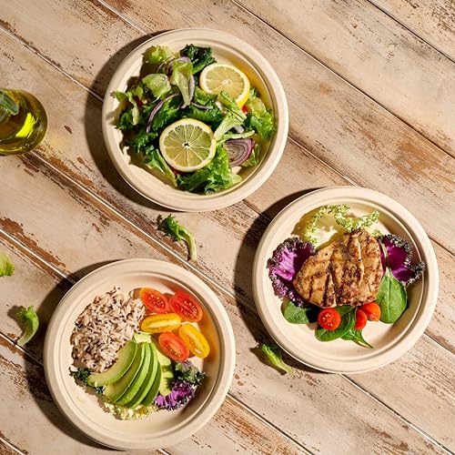 100% Compostable Paper Plates 150 Pack (150 Count)