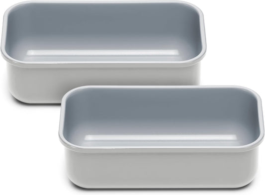 Caraway Non-Stick Ceramic 1 lb Loaf Pan Duo - Naturally Slick Ceramic Coating - Non-Toxic, PTFE & PFOA Free - Perfect for Pound Cakes, Breads, & More - Gray - Culinary Roots