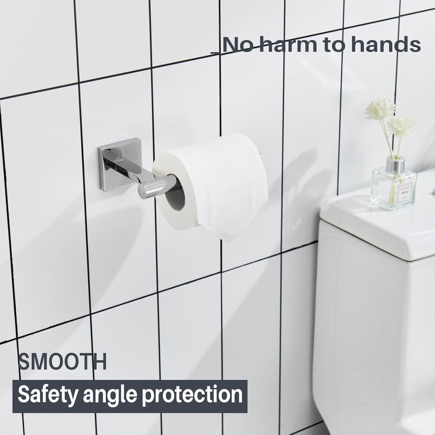 KOKOSIRI Toilet Paper Holder for Bathroom Toilet Roll Holder Hold Mega Rolls Wall Mounted, Polished Chrome Stainless Steel B2008CH