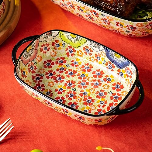 Retro pastoral style Ceramic Baking Dish Rectangular Bakeware Set Baking Pan