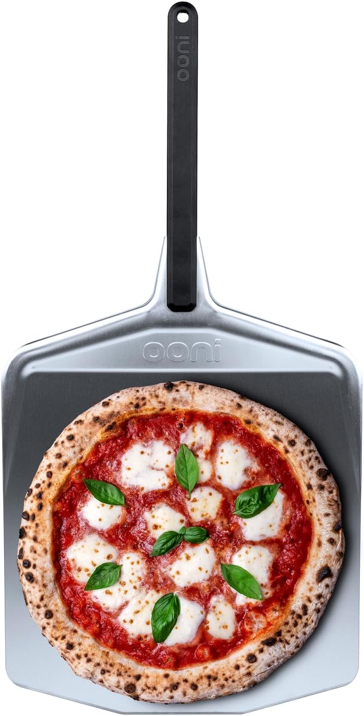 ooni 12' Aluminium Metal Pizza Peel - 12 Inch Lightweight Peel with Long Handle, Rectangle Pizza Turner - Culinary Roots