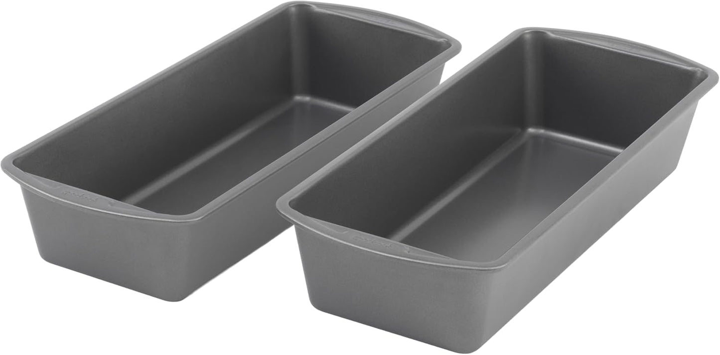 GoodCook Set of 2 Extra Large 13" x 5" Nonstick Steel Bread Loaf Pans, Gray - Set of Two Loaf Pans, Even Heat Distribution, Scratch-Resistant Nonstick Coating, Durable Construction, Easy to Clean - Culinary Roots