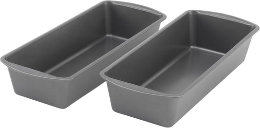 GoodCook Set of 2 Extra Large 13" x 5" Nonstick Steel Bread Loaf Pans, Gray - Set of Two Loaf Pans, Even Heat Distribution, Scratch-Resistant Nonstick Coating, Durable Construction, Easy to Clean - Culinary Roots