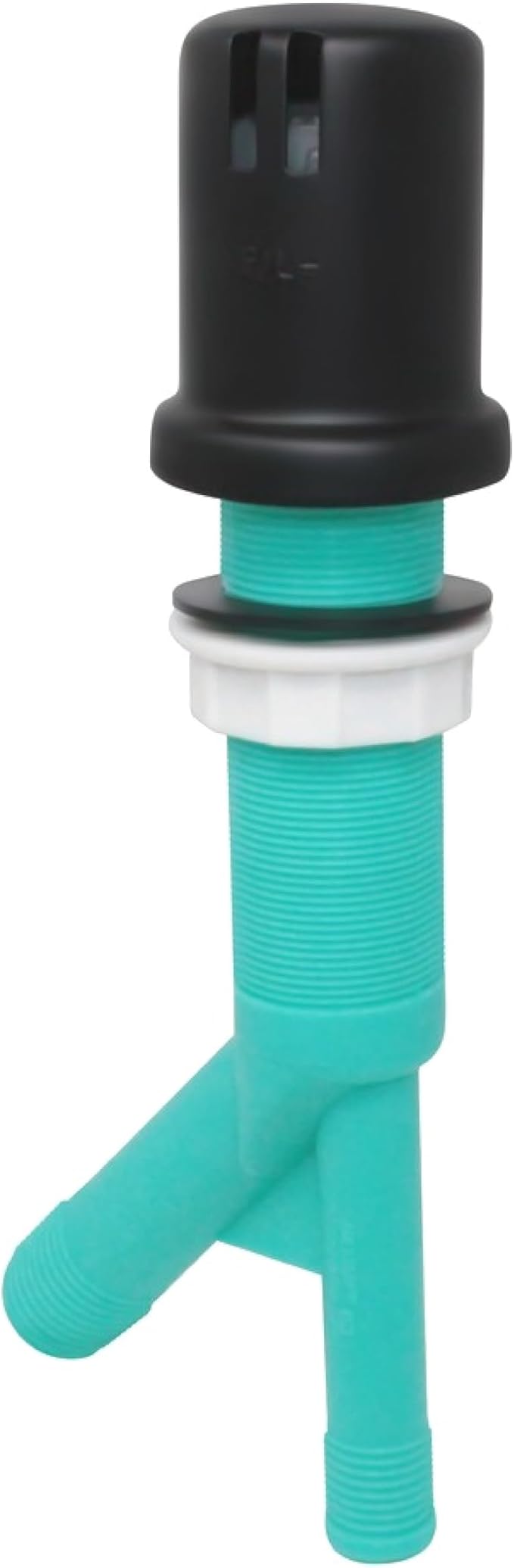 Dishwasher Air Gap with Skirted Black Matte Brass Cap and Extra Long Threaded Body for Thick or Thin Kitchen Countertops (AG200-506, AG200-X06, AMERIGAP)