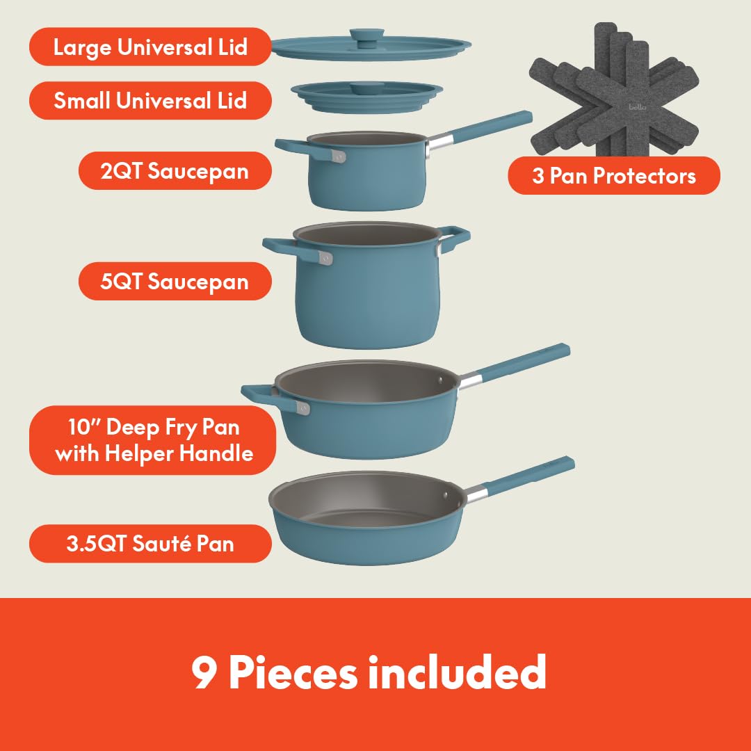 9 Piece Ceramic Nonstick Cookware Set