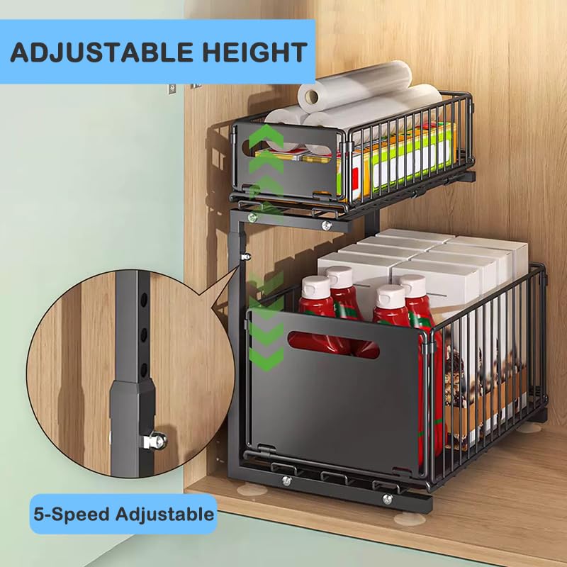 Under Sink Organizer with Adjustable Height