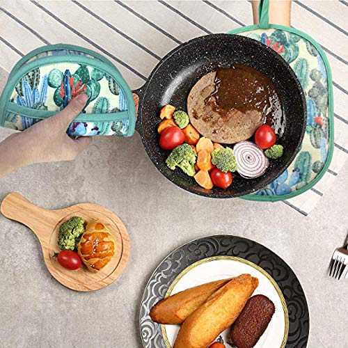 Pot Holders with Transparent Clear Silicone Shell and Nice Cactus Flower (2 Count)