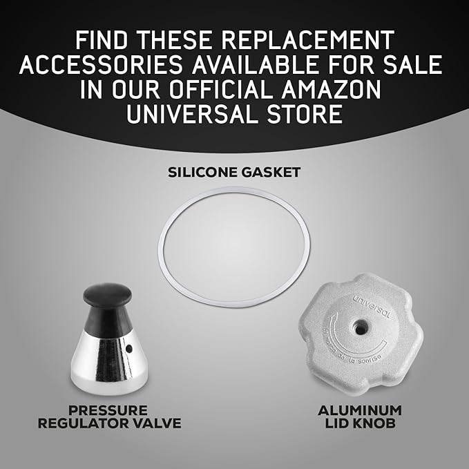 Universal (Large) 26-Quart Aluminum Pressure Cooker for Professional Use – Commercial-Grade, 1 Safety Valve, Reinforced Handles, Easy-Open Lid, – Ideal for Large Kitchens, and Restaurants