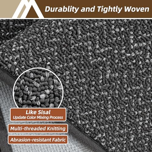Dirt Trapper Door Mat 20"x32" Non Slip Washable Dark Grey (4.44 Sq Ft)