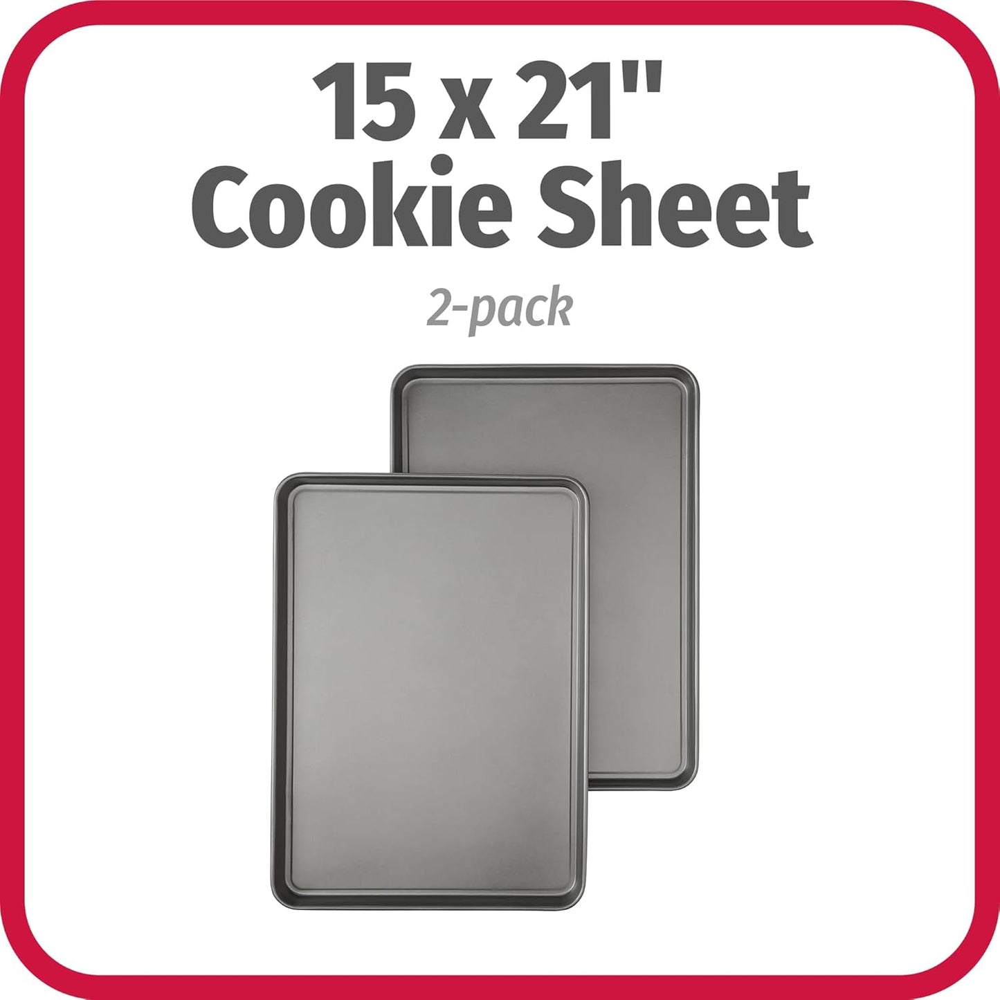 GoodCook Everday Nonstick Carbon Steel 15” x 21” Baking Sheet Set, 2 Pack – Extra-Large Carbon Steel Cooking Pans, Bakeware Set, Cookie Sheets for Baking, Oven Pan Set - Culinary Roots