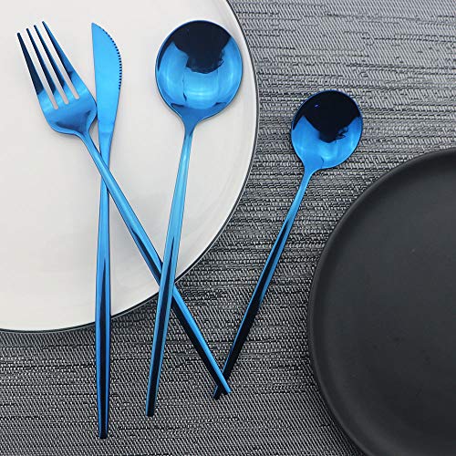 Shiny Blue Silverware Set (4 Count)