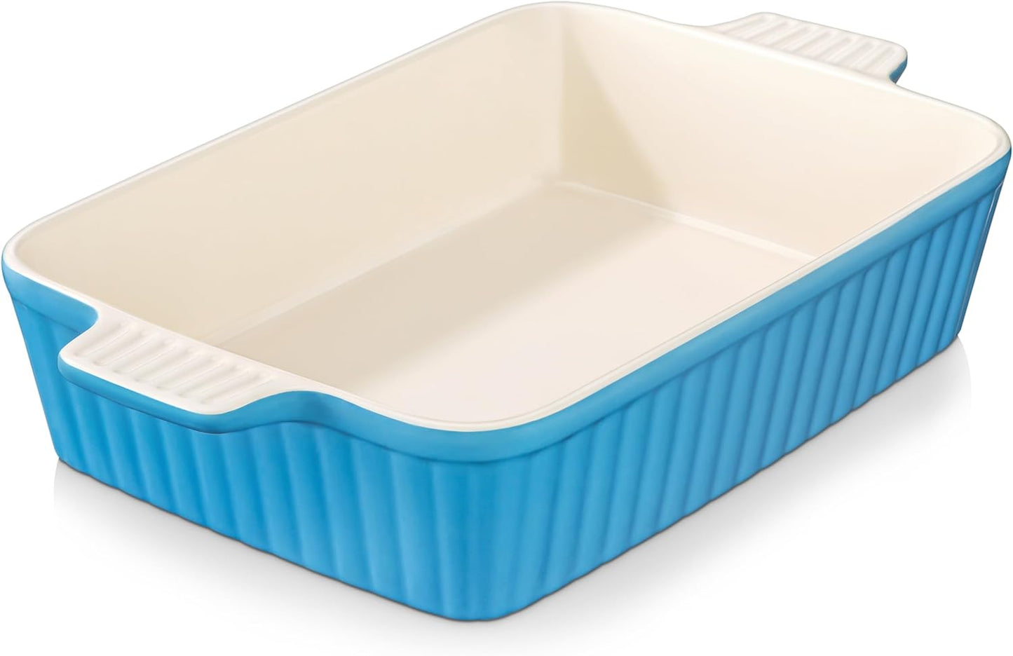MALACASA 4.4 QT Baking Dish, 9x13 Large Casserole Dish for Oven, Ceramic Baking Pan, Rectangular Lasagna Pan Deep with Handles for Baking, Durable Microwave Oven Safe, Blue, Series BAKE-BAKE - Culinary Roots