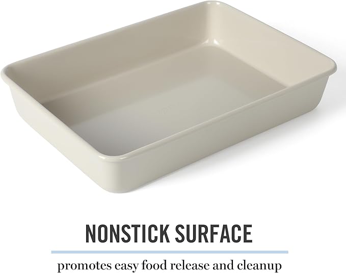 Martha Stewart Gallen 13 x 9 Inch Rectangular Nonstick Carbon Steel Cake/Baking Pan- Cool Grey (Pack of 6)