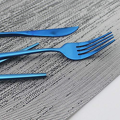 Shiny Blue Silverware Set (6 Count)