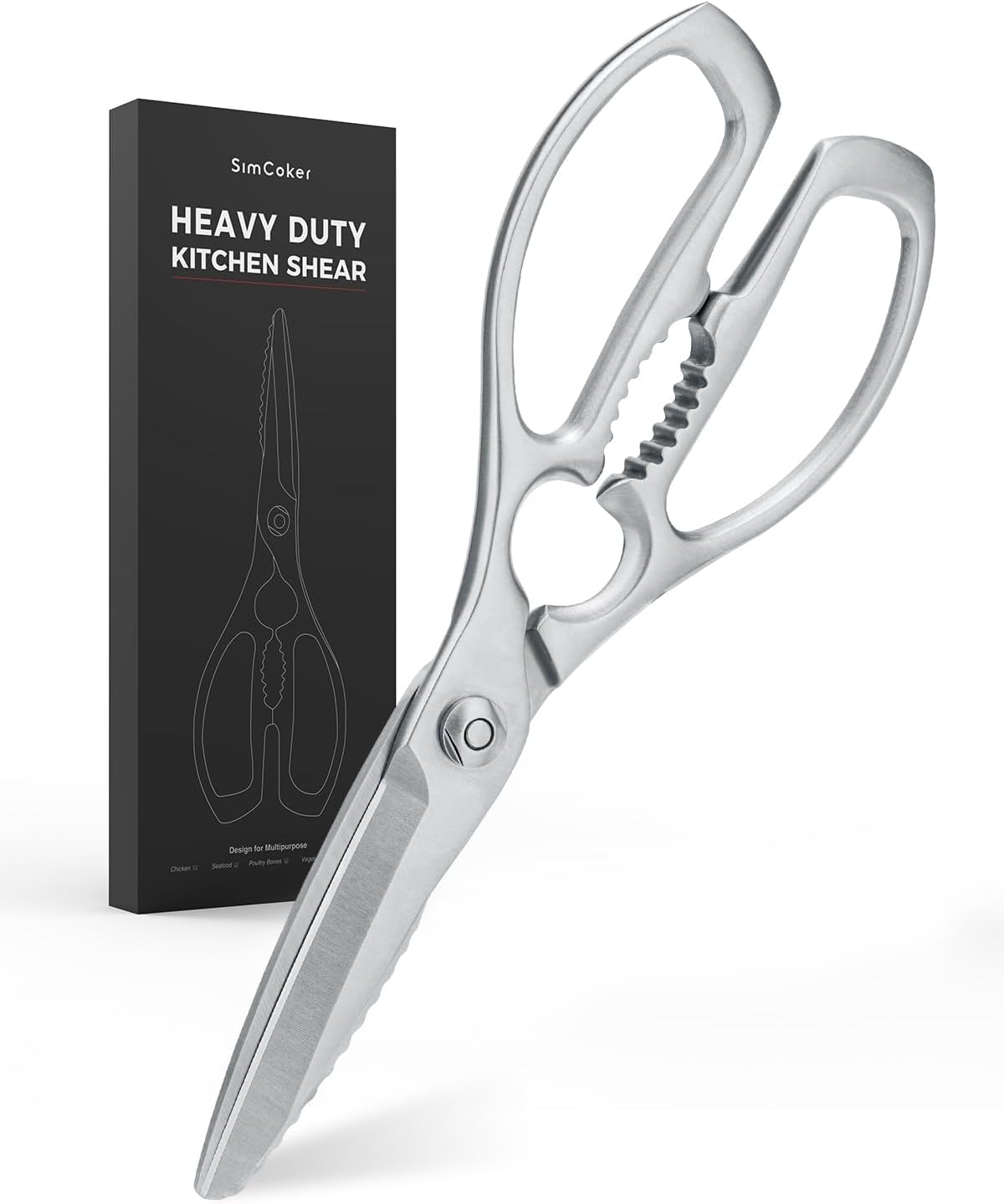 Kitchen Shears – Heavy-Duty Kitchen Scissors for Food | Ideal for Meat, Poultry & Vegetables | 3Cr14 Stainless Steel | Forged for Strength | Dishwasher Safe - Culinary Roots