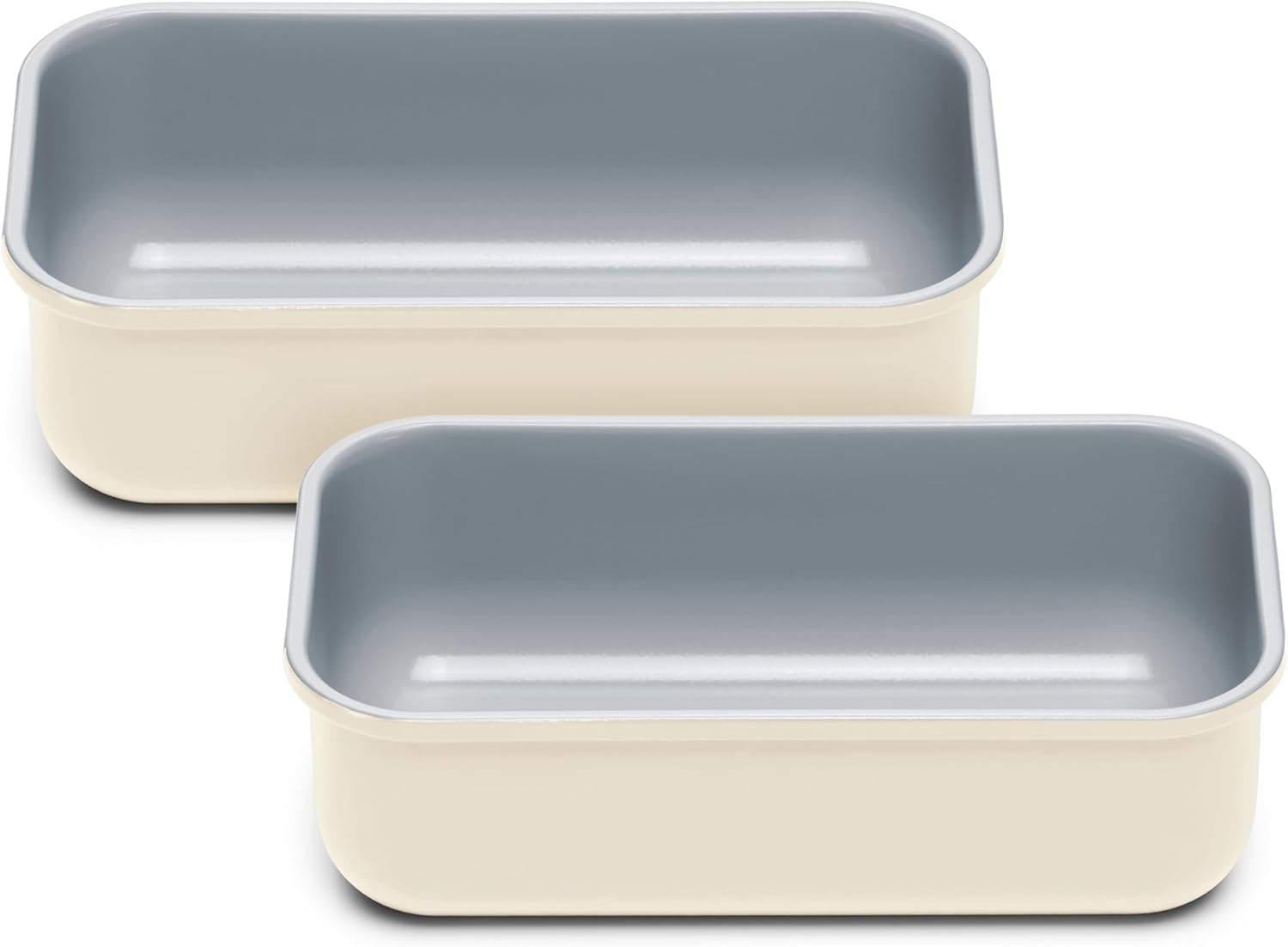 Caraway Non-Stick Ceramic 1 lb Loaf Pan Duo - Naturally Slick Ceramic Coating - Non-Toxic, PTFE & PFOA Free - Perfect for Pound Cakes, Breads, & More - Cream - Culinary Roots