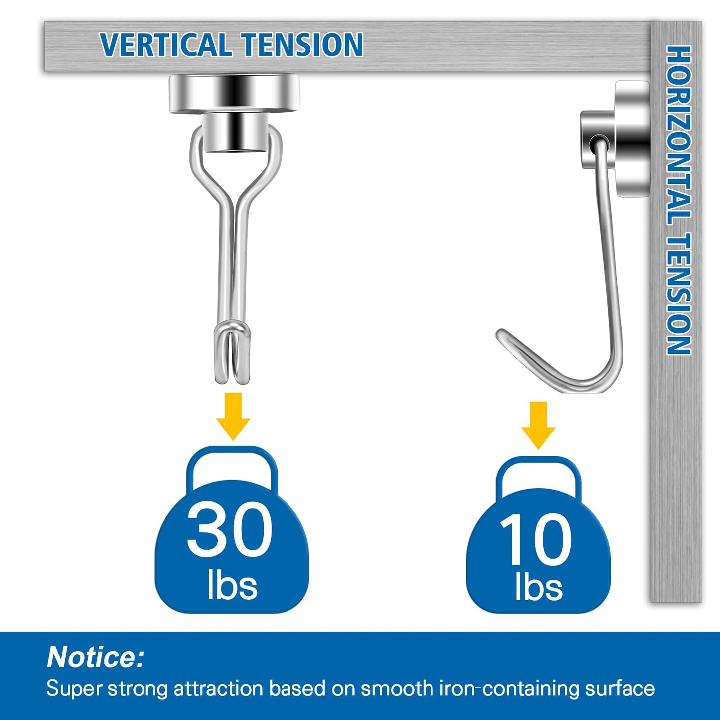 Swivel Swing Magnetic Hooks (12 Count)