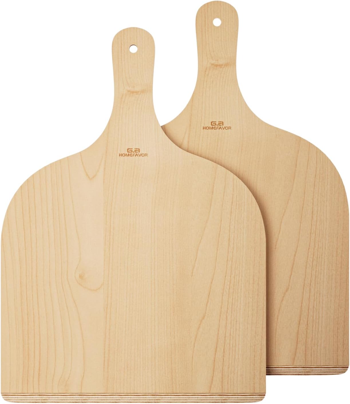 G.a HOMEFAVOR 2 Pack Wooden Pizza Peel - Pizza Paddle Spatula 12 inch with Wood Handle, Oven Accessory for Pizza Making, Large Cutting Board for Transferring Pizza - Culinary Roots