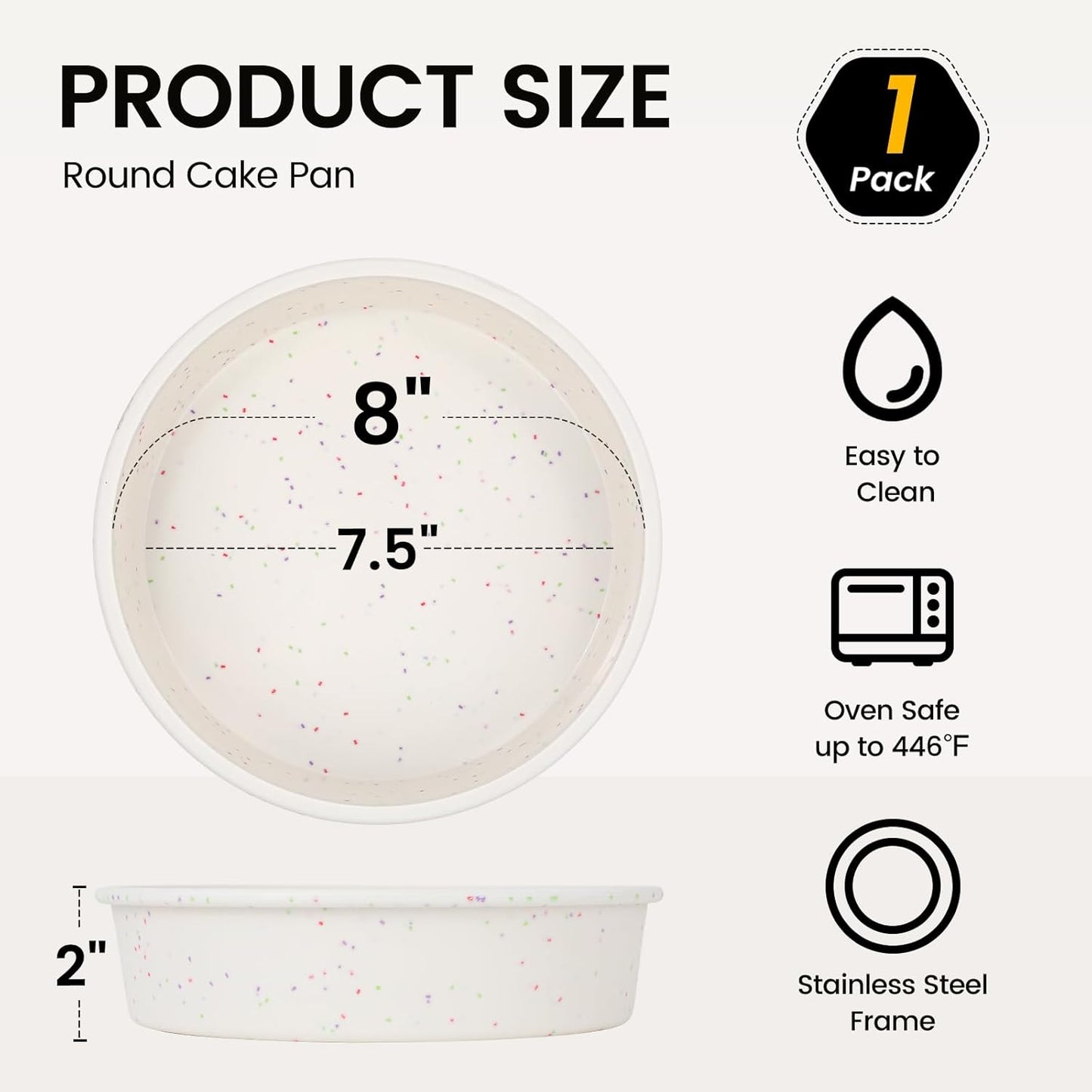 Vinino 8 Inch Silicone Round Cake Pan with Metal Reinforced Frame, Nonstick Silicone Springform Pan for Baking Suitable for Making Layers, Cheese & Chocolate Cakes - Culinary Roots