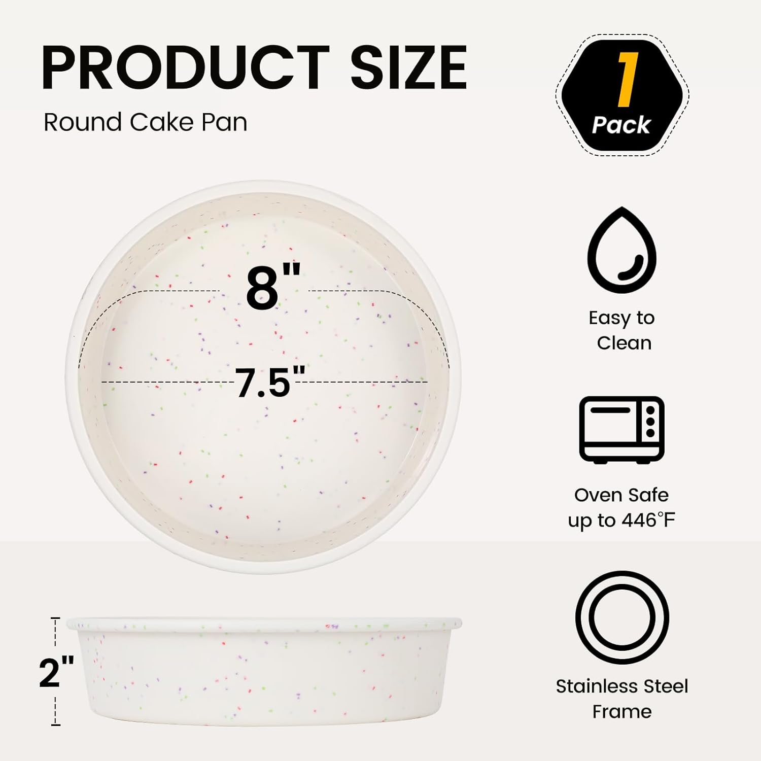 Vinino 8 Inch Silicone Round Cake Pan with Metal Reinforced Frame, Nonstick Silicone Springform Pan for Baking Suitable for Making Layers, Cheese & Chocolate Cakes - Culinary Roots